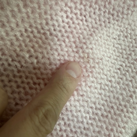 Vintage Debra Martin Baby Pink Lace Pearl Coquette Sweater Sz Small - Picture 6 of 7